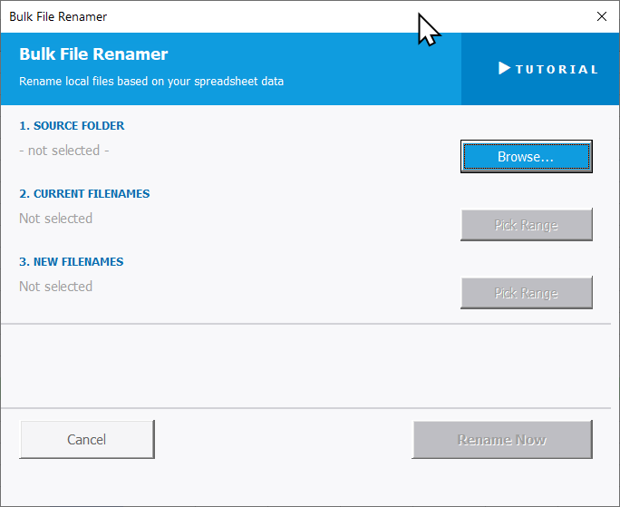 Bulk File Renamer Settings