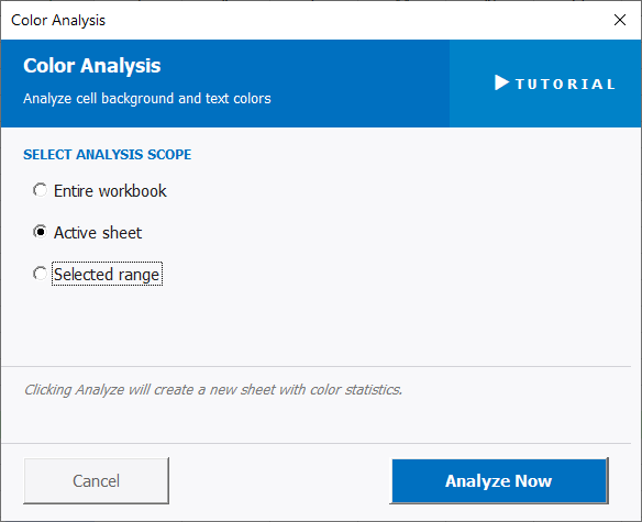 Color Analysis Settings