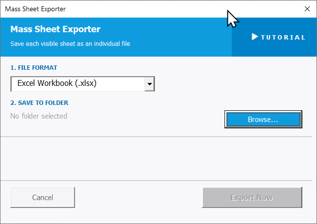 Mass Sheet Exporter Settings