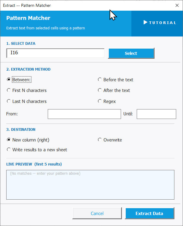 Pattern Matcher Settings