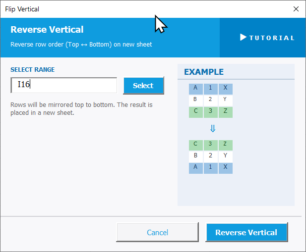 Reverse Vertical Settings